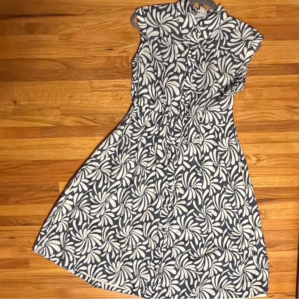 Merona 100% Cotton Dress, Slate Blue Abstract